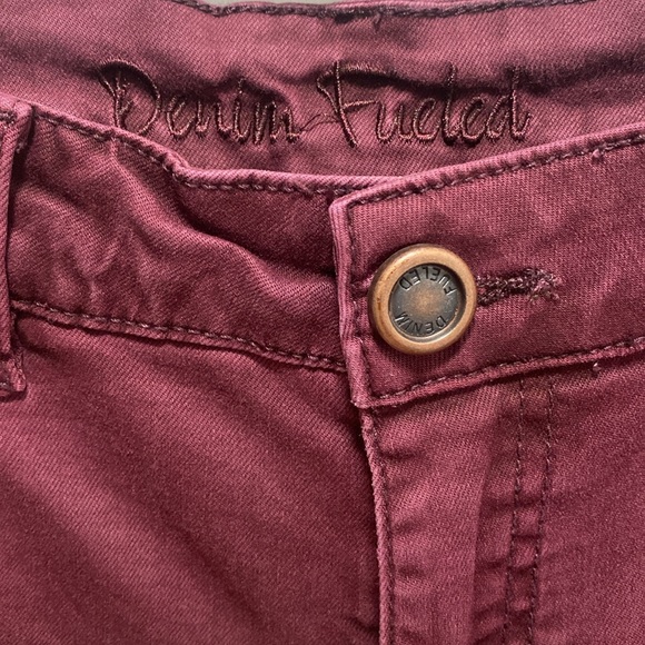 Denim Fueled Burgundy Denim Shorts - Picture 3 of 6